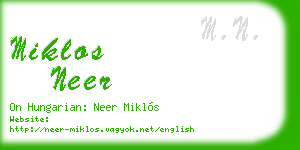 miklos neer business card